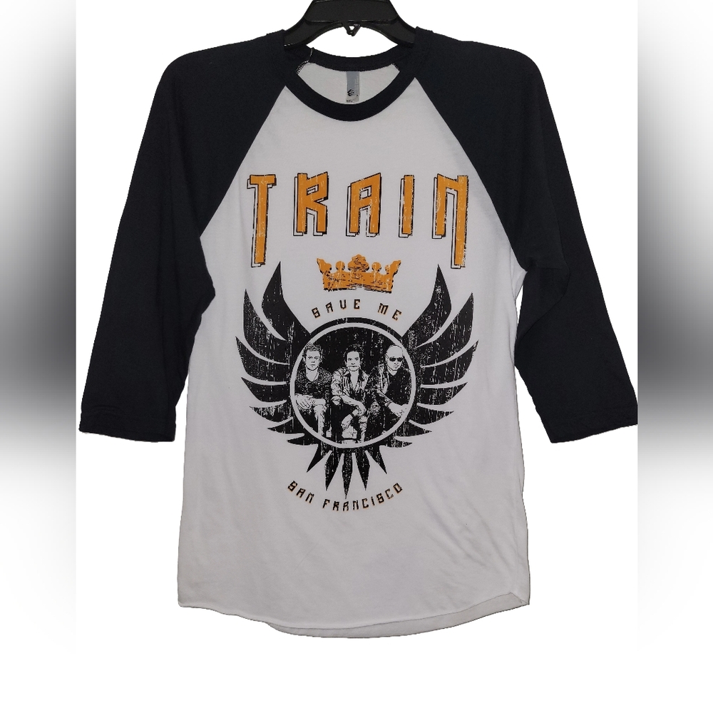 Train 2009 Save Me San Francisco Black & White Tour Raglan Sleeve Shirt Size S